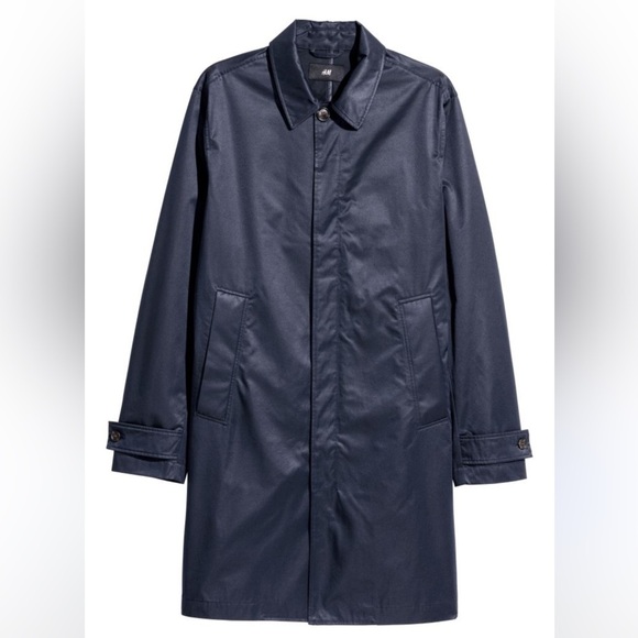 Navy Blue H&M weatherproof Car Coat Jacket - Picture 1 of 8
